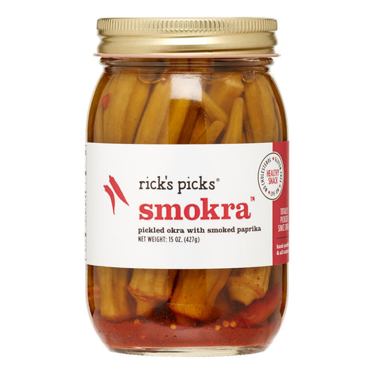 Rick's Picks Smokra Pickled Okra With Smoked Paprika, 15 Oz