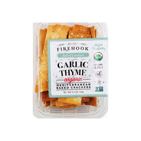 Firehook Organic Garlic Thyme Mediterranean Baked Crackers