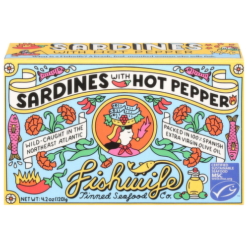 Fishwife Tinned Seafood Co Sardines with Hot Pepper - 4.2oz