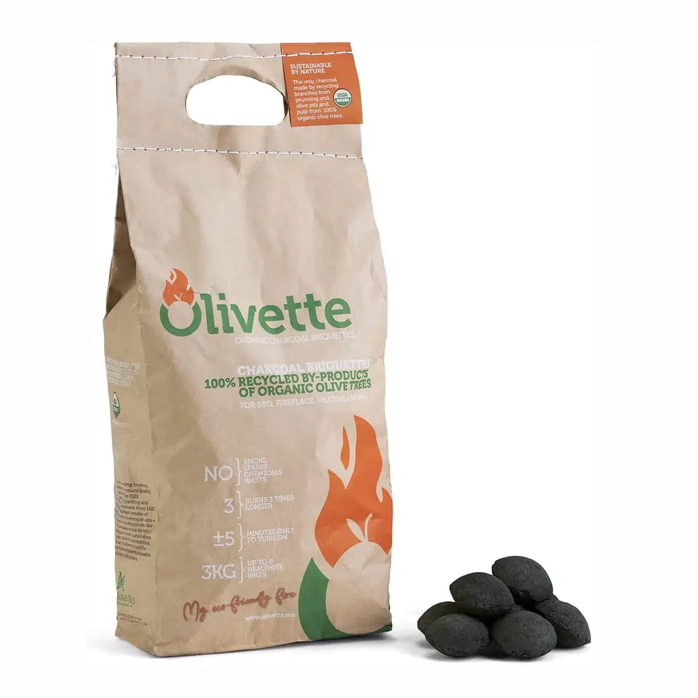Olivette Organic Charcoal Briquette For Bbq|Usda Organic|3Kg
