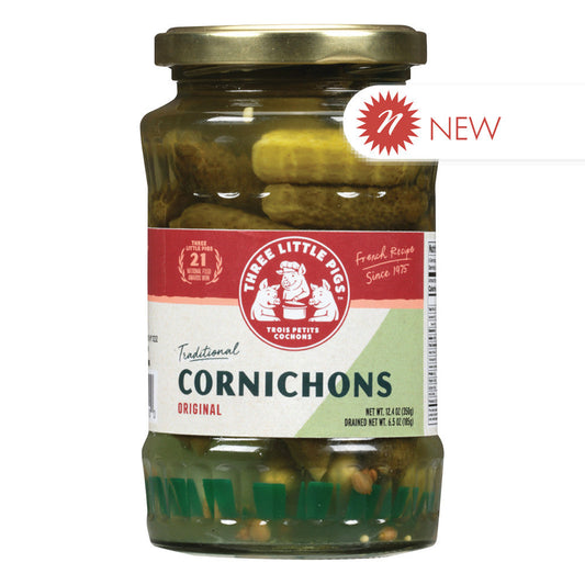 Trois Petits Cochons Three Little Pigs Cornichons Baby Sour Gherkins - Case Of 12