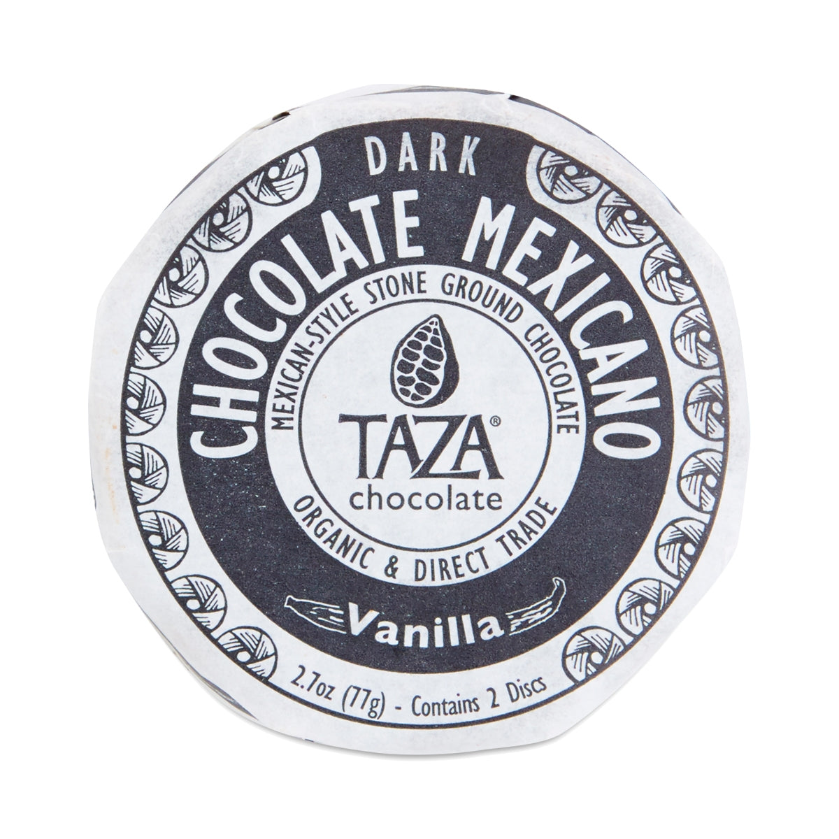 Taza Chocolate Organic Mexicano Disc 50 Dark Vanilla, 2.7 Ounce, Vegan