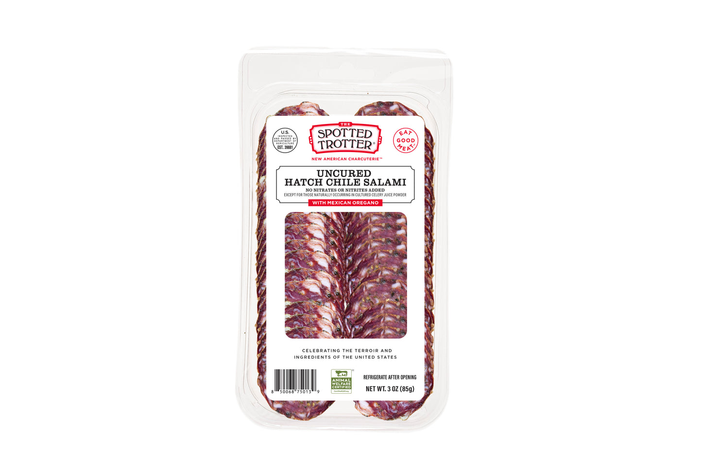 Uncured Hatch Chile Salami with Mexican Oregano