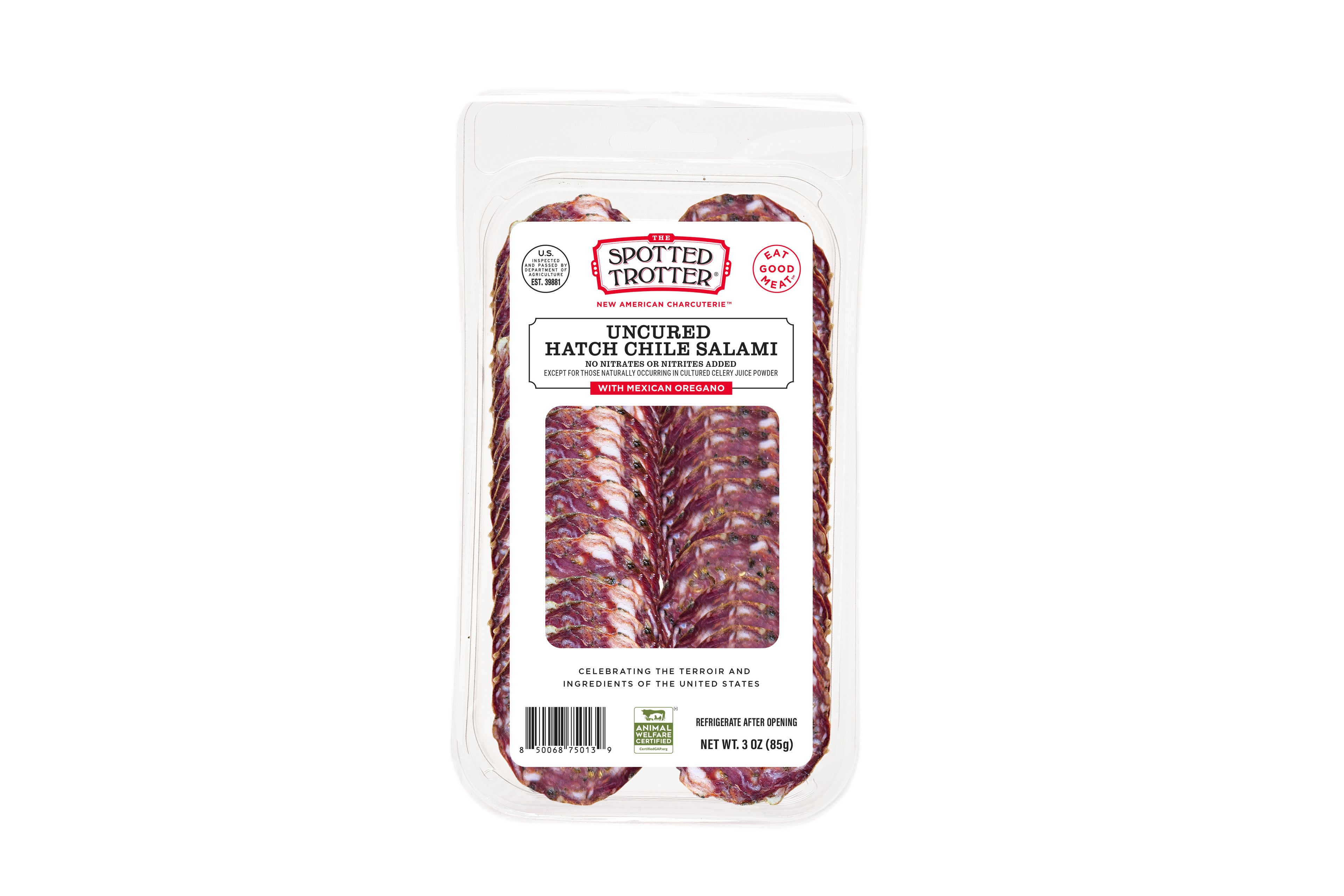 Uncured Hatch Chile Salami with Mexican Oregano