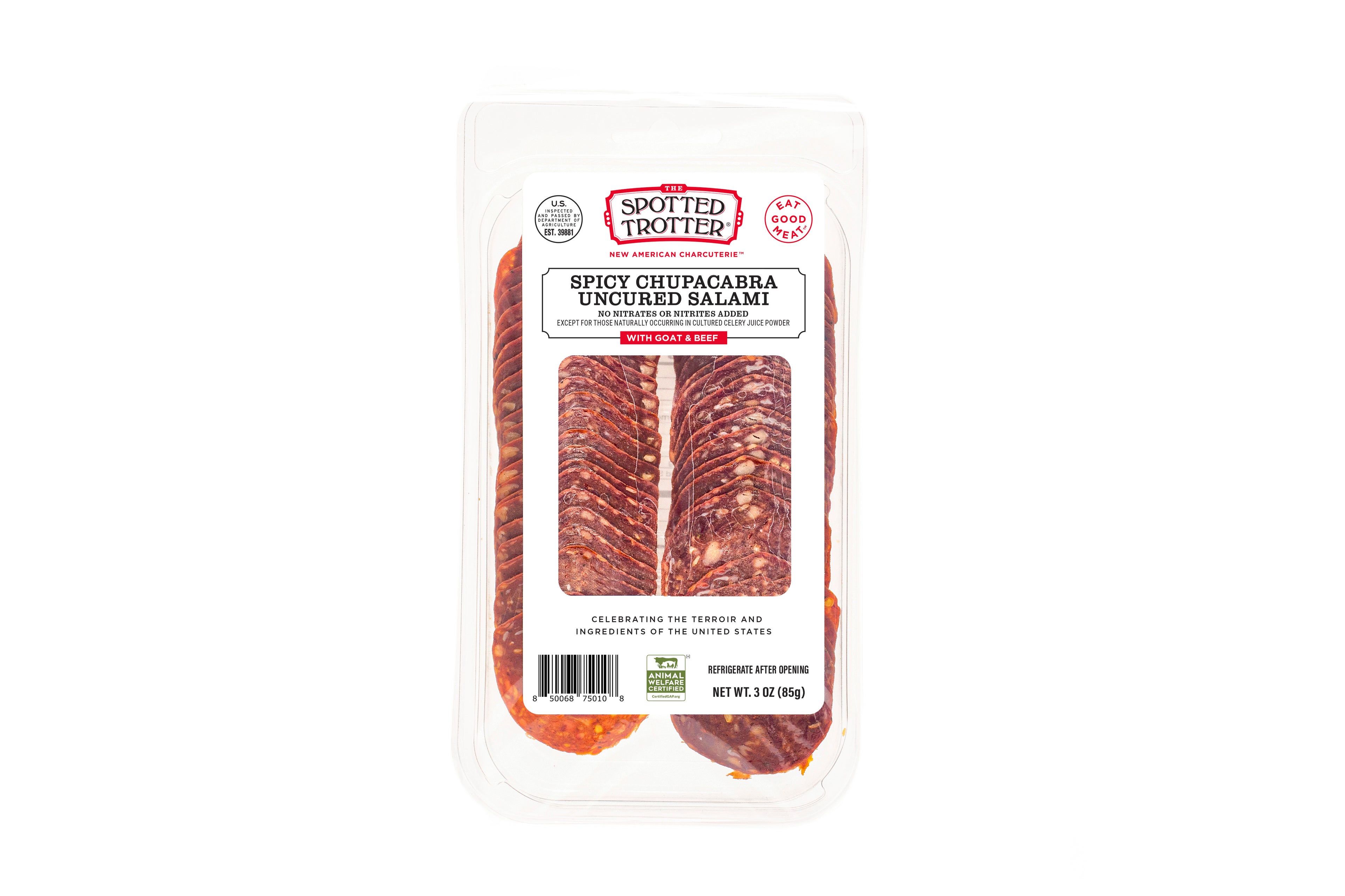 Uncured Spicy Chupacabra Salami Made With Goat and Beef