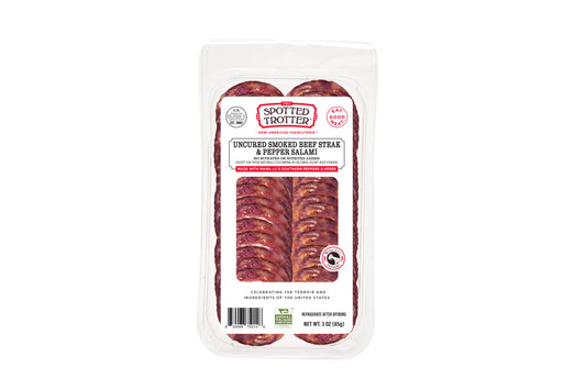 Uncured Smoked Beef Steak and Pepper Salami Made with Mama Lil's Goathorn Peppers and Herbs